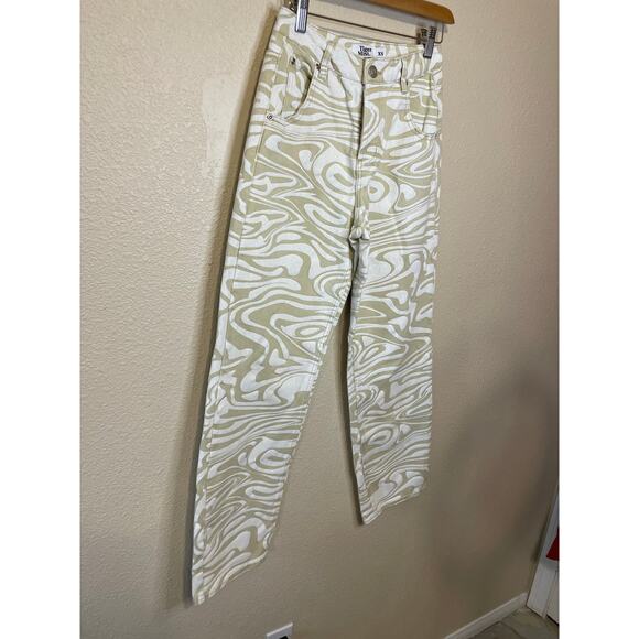 Tiger Mist Sergio Tan & White Swirl Print High Waist Boho Jeans XS - Picture 15 of 15